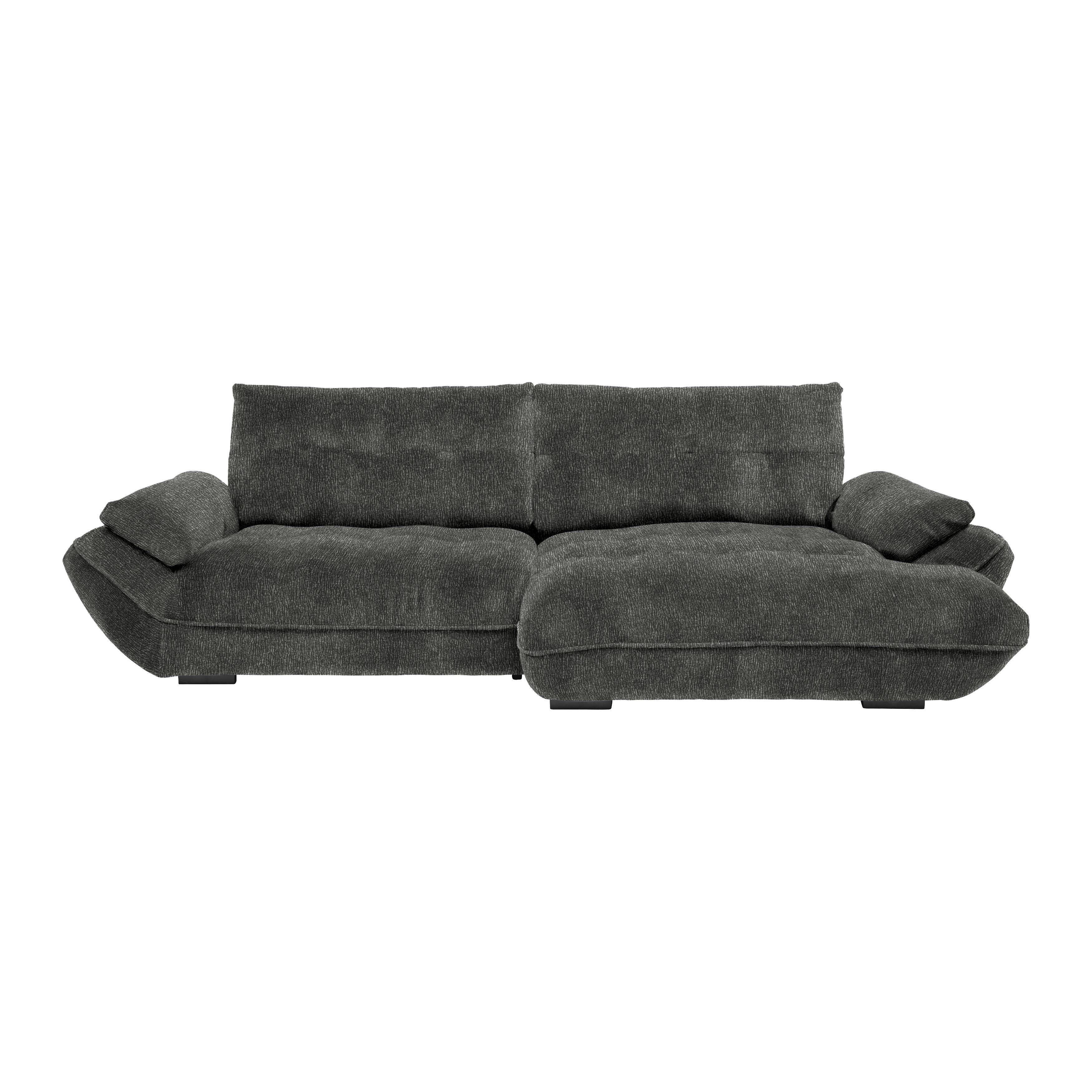 Wohnlandschaft Vivo Anthrazit - Anthrazit/Schwarz, MODERN, Kunststoff/Textil (317/63/179cm) - Premium Living