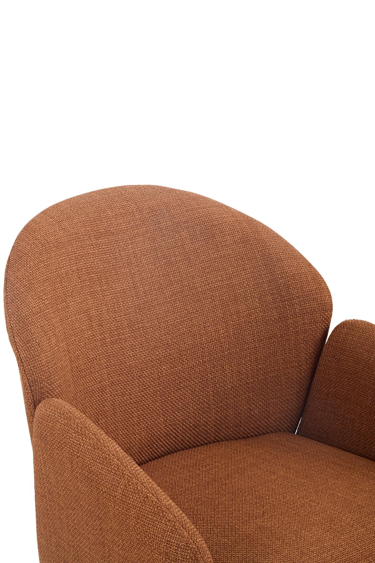 ARMLEHNSTUHL-SET HOLLY S 2ER-SET - Rotbraun, MODERN, Textil/Metall (56,5/84/61cm) - MID.YOU