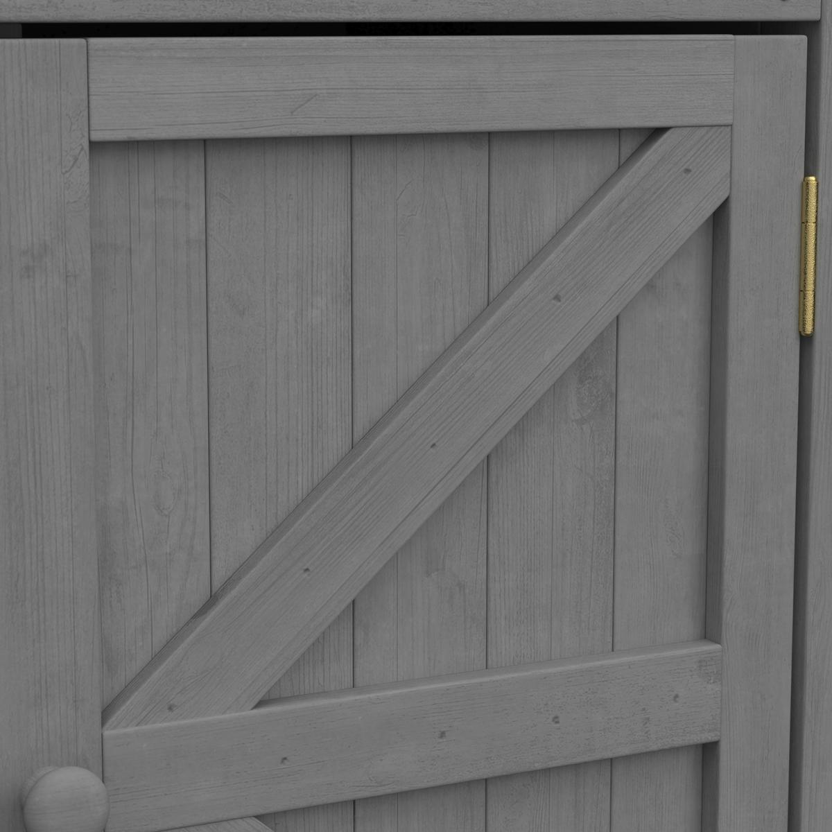 Gartenschrank Jada Grau aus Echtholz - Grau, MODERN, Holz/Metall (128/47/92cm) - Bessagi Garden