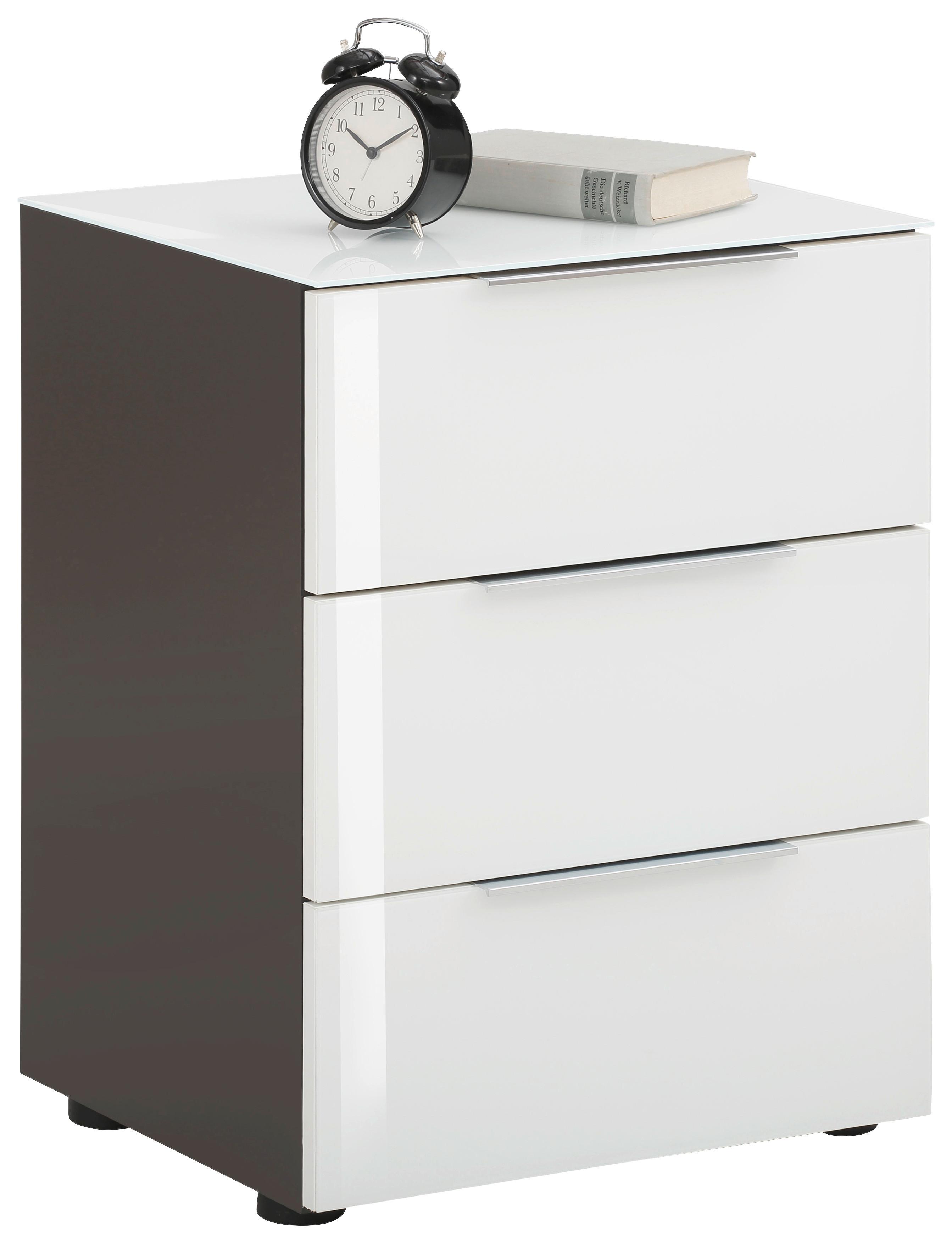 SZAFKA NOCNA TREND - antracytowy/biały, Basics, materiał drewnopochodny/tworzywo sztuczne (45,1/60,3/40cm)
