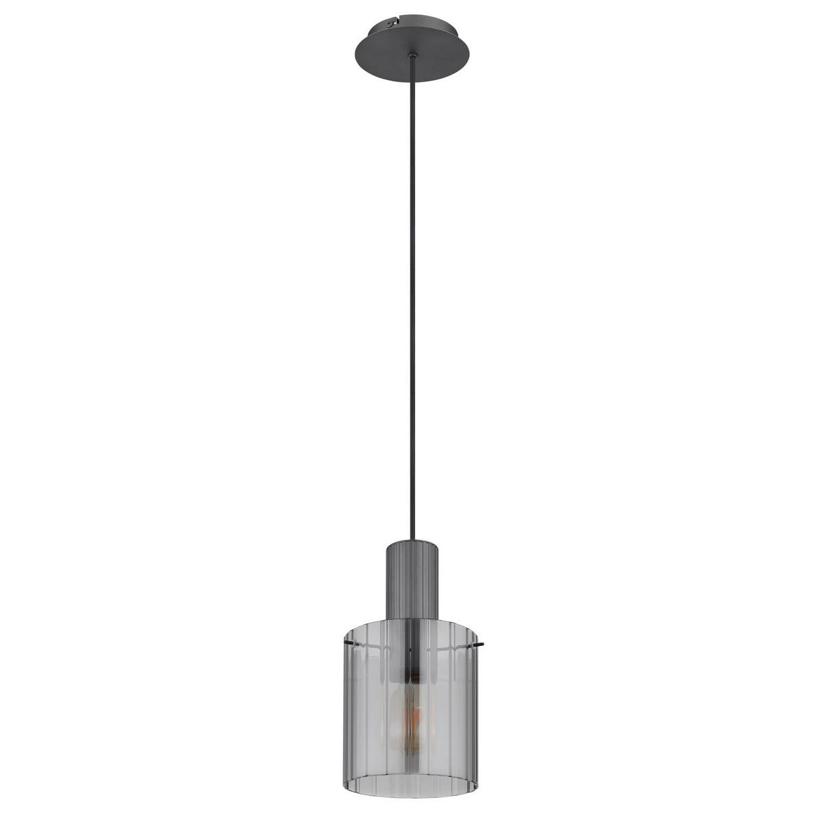 Hängeleuchte Tulivar Dunkelgrau max. 40 Watt - Dunkelgrau, Basics, Glas/Metall (18/120cm) - Globo