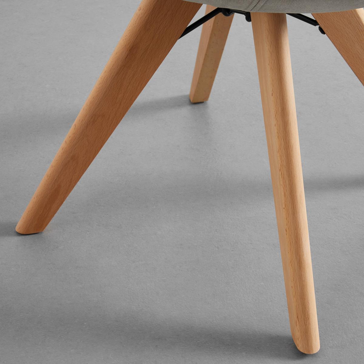 Stuhl Valera Hellgrau Mikrofaser Drehbar Gepolstert - Buchefarben/Hellgrau, MODERN, Holz/Textil (59/79/58,5cm) - Bessagi Home