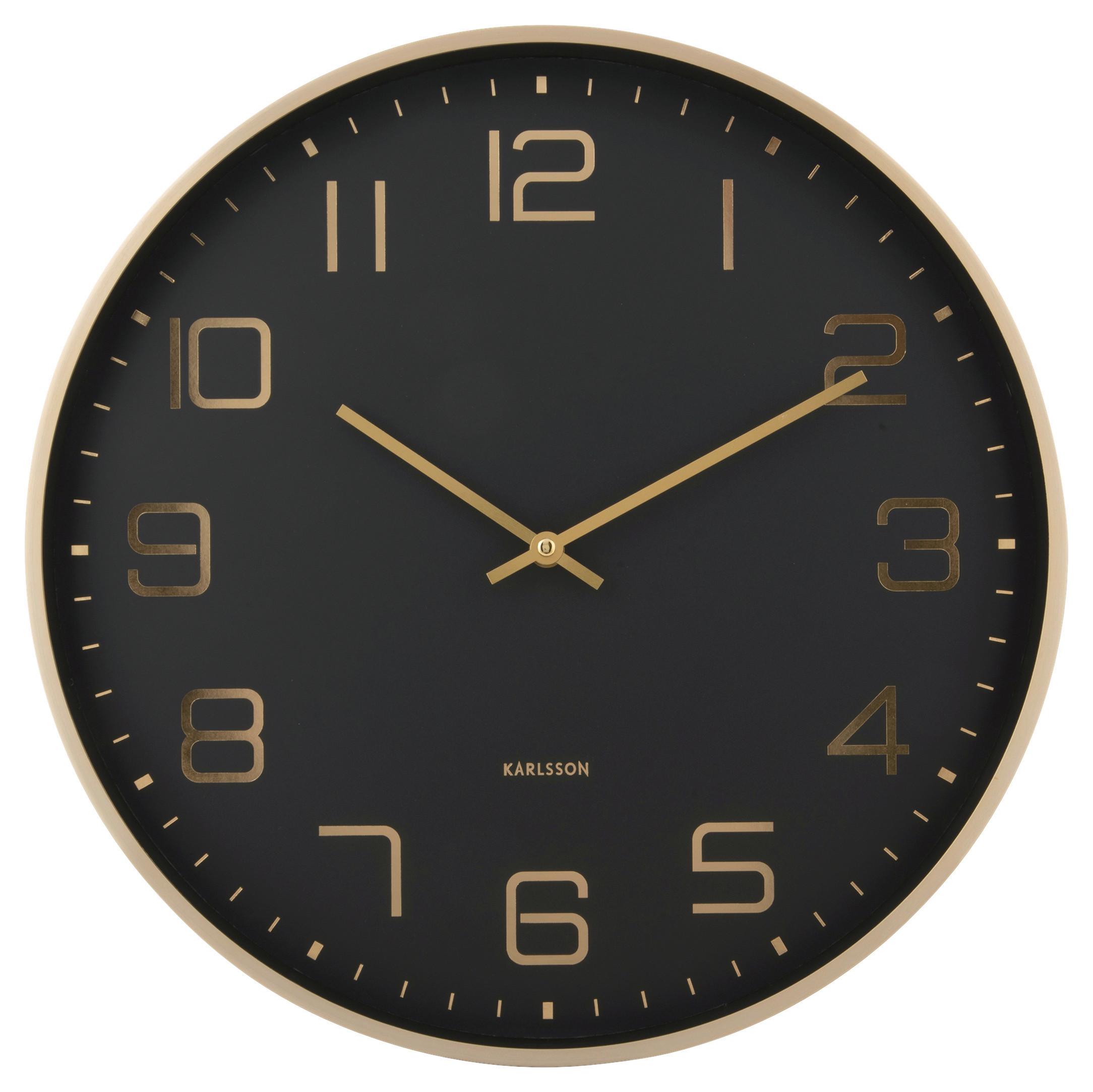 ZEGAR ŚCIENNY KA5973BK - czarny/kolor złoty, Basics, metal (40/40/4,2cm) - Karlsson