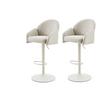 BARHOCKER-SET HOLLY H 2ER-SET - Beige/Creme, MODERN, Textil/Metall (51,5/96-117/53cm) - MID.YOU