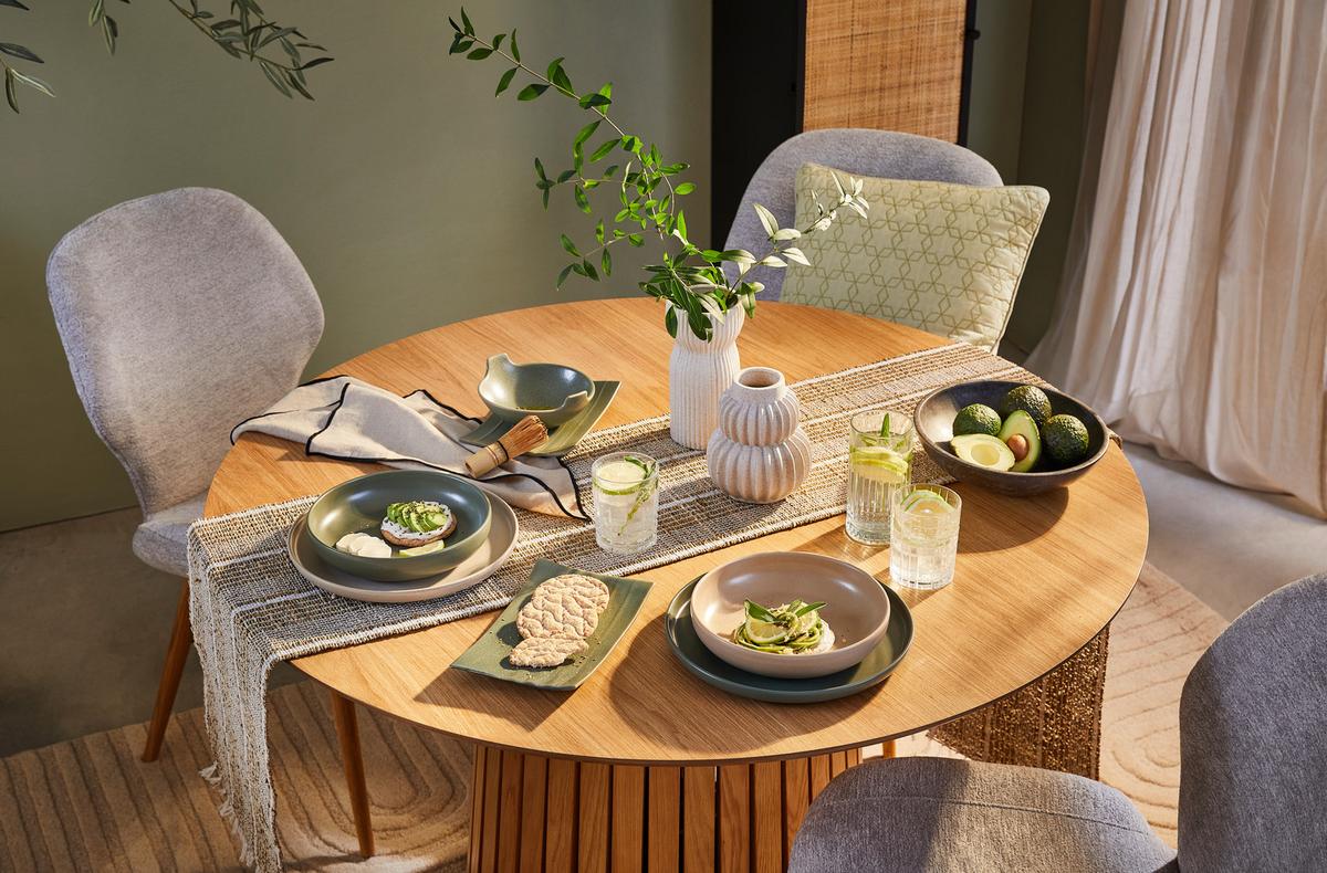 Set Podstavkov Street Banana Leaf, 2-Delni - zelena, Basics, keramika (15/24cm) - Creatable