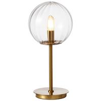 LAMPA STOŁOWA BUBBLE - przejrzysty/kolor złoty, Trend, metal/szkło (20/43cm) - Light & Living