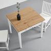 MATBORD CAMDEN - vit/furufärgad, Design, trä (86/80/79cm) - Bessagi Home