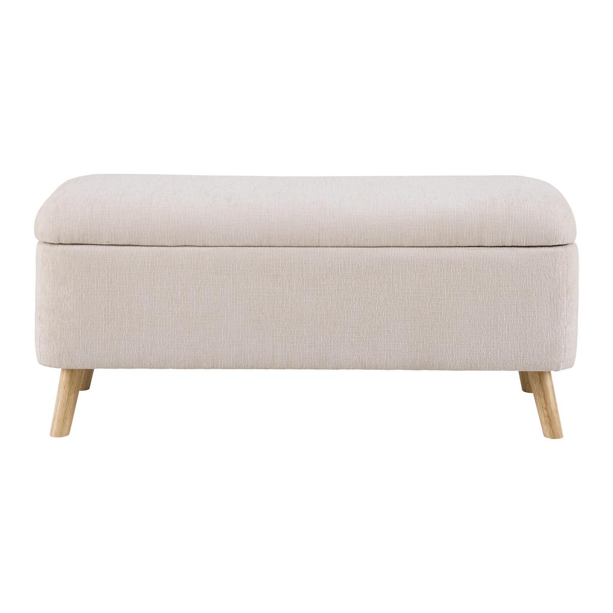 Sitzbank Jenson Beige - Beige/Naturfarben, MODERN, Holz/Textil (100/43/40cm) - Mömax