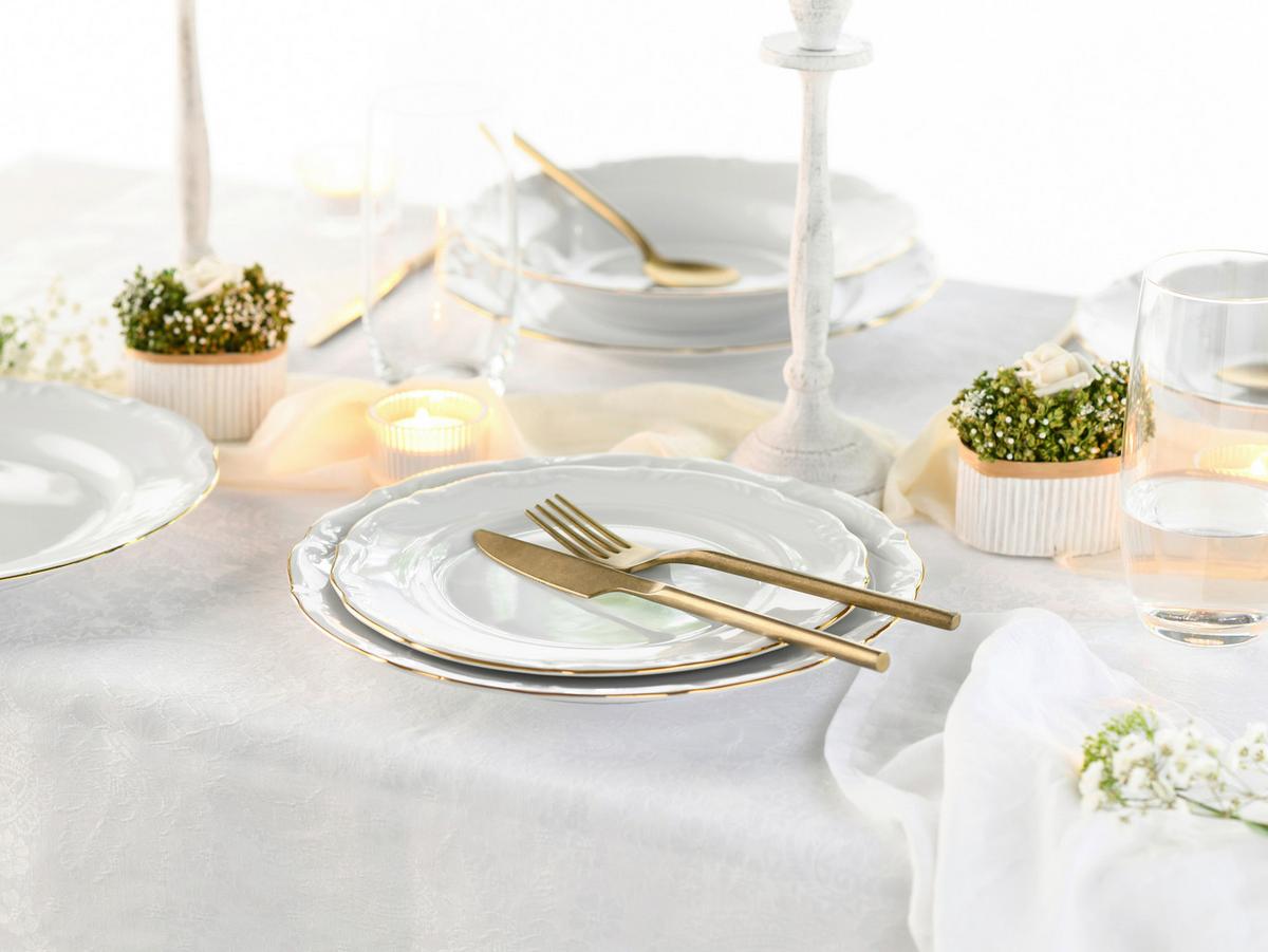 Jedilni Servis Maria Theresia Gold, 18-Delni - zlate barve/bela, Basics, keramika - Creatable