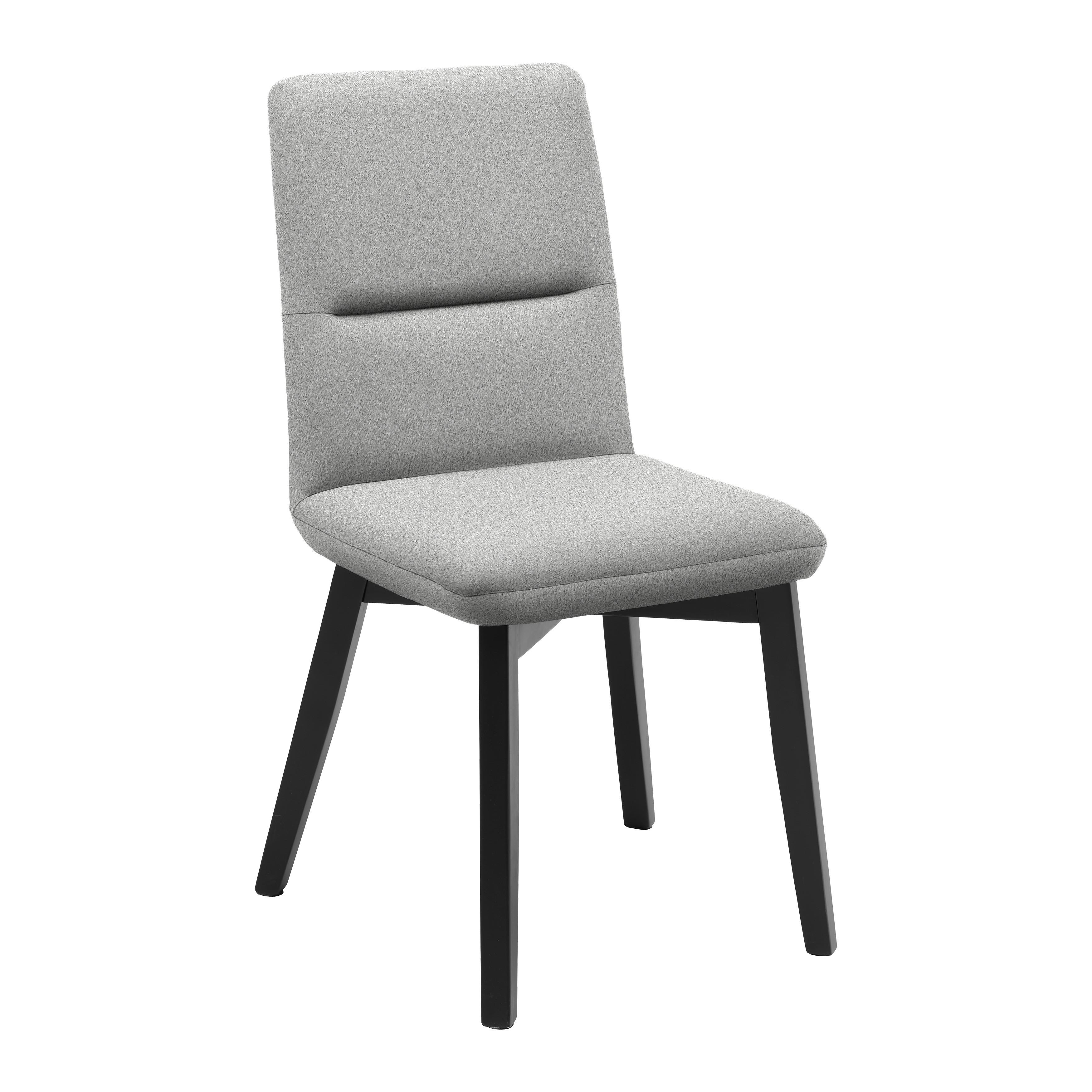 Stuhl Canon in Hellgrau - Hellgrau/Schwarz, KONVENTIONELL, Holz/Textil (49/88/61cm) - Based