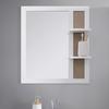 BADRUMSSPEGEL LISA - vit/naturfärgad, Modern, trämaterial/glas (61/70/13cm) - Bessagi Home