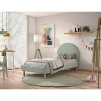 Kinder-/Juniorbett Moon ca. 90x200 cm Grün - Naturfarben/Grün, ROMANTIK / LANDHAUS, Holz/Textil (90/200cm) - Vipack