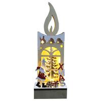 Led-dekoleuchte Candele In Multicolor Aus Holz - Weiss/Rot, Konventionell, Holz (9/5/26cm) - Modern Living