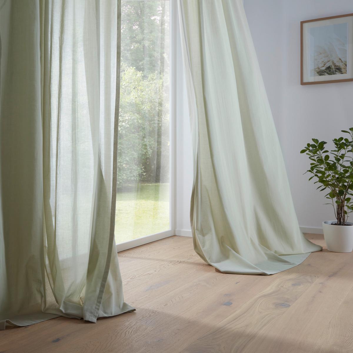 Draperie prefabricată Bio Luise - verde, Natur, textil (140/255-267cm) - ecoTree