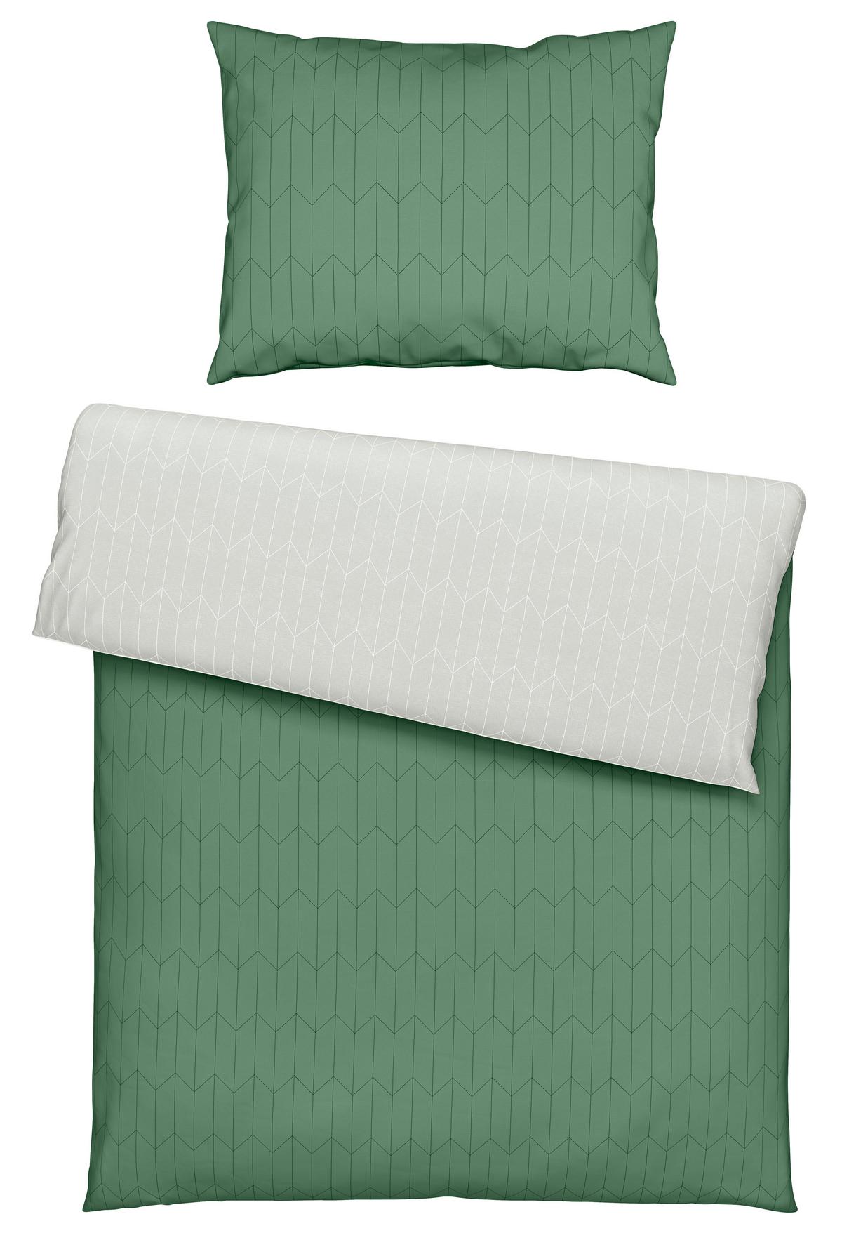 Ágyneműhuzat-garnitúra Tegola - natúr színű/zöld, Modern, textil (140/200cm) - Modern Living