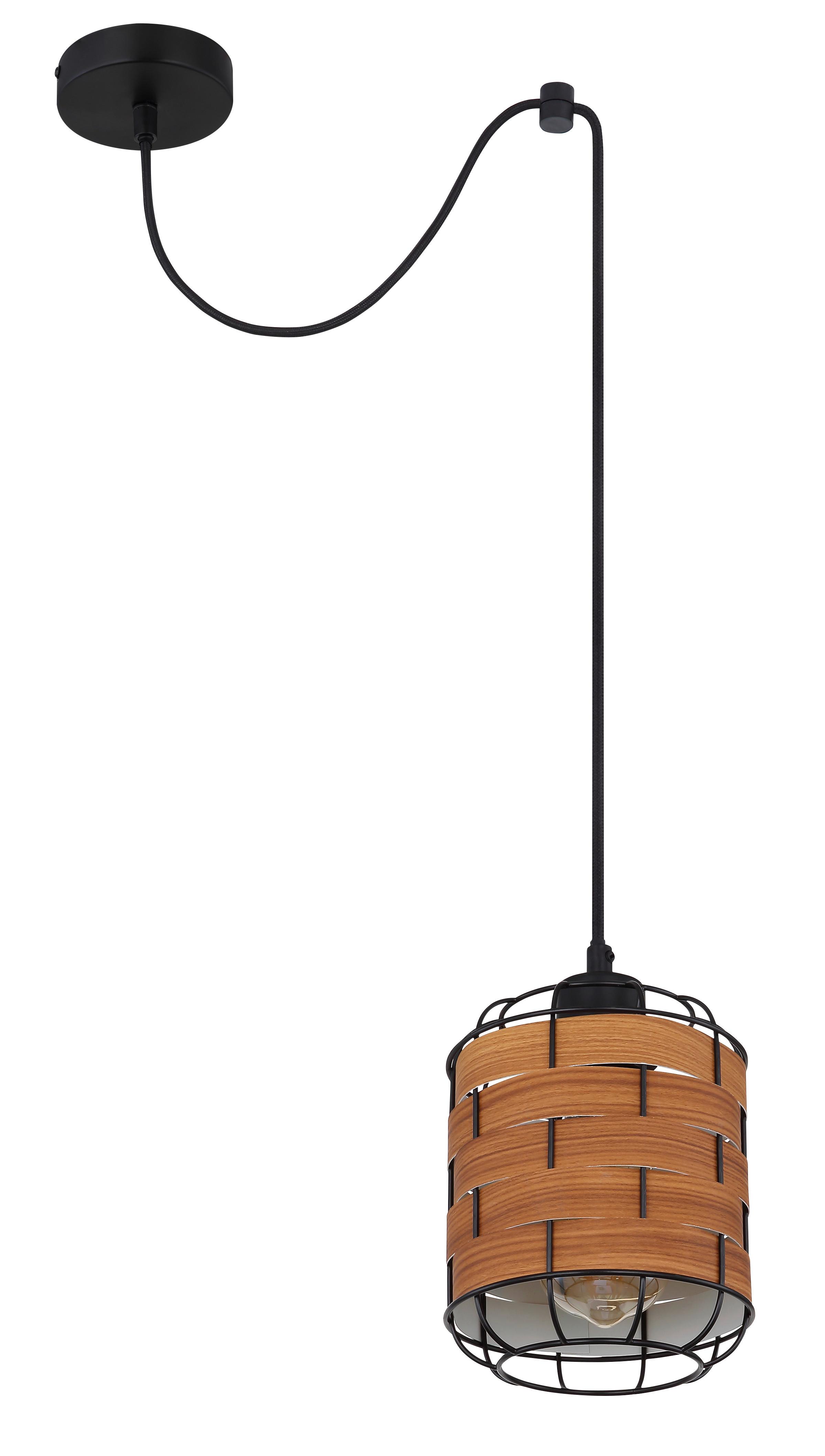 Svjetiljka Viseća 15665-1h - crna/smeđa, Konvencionalno, metal/plastika (15/200cm) - Globo
