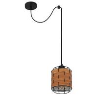 Svjetiljka Viseća 15665-1h - crna/smeđa, Konvencionalno, metal/plastika (15/200cm) - Globo