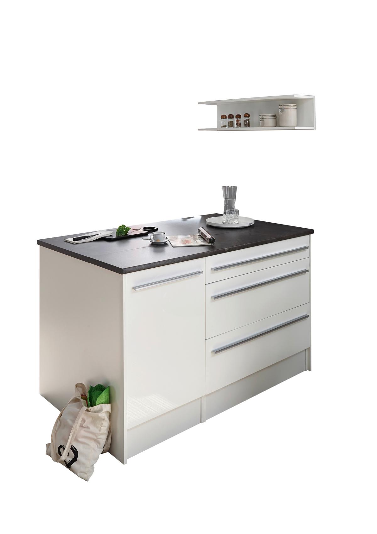 Kuhinjski Otok Jazz 6 - temno siva/bela, Moderno, leseni material (140/90/90cm) - Modern Living