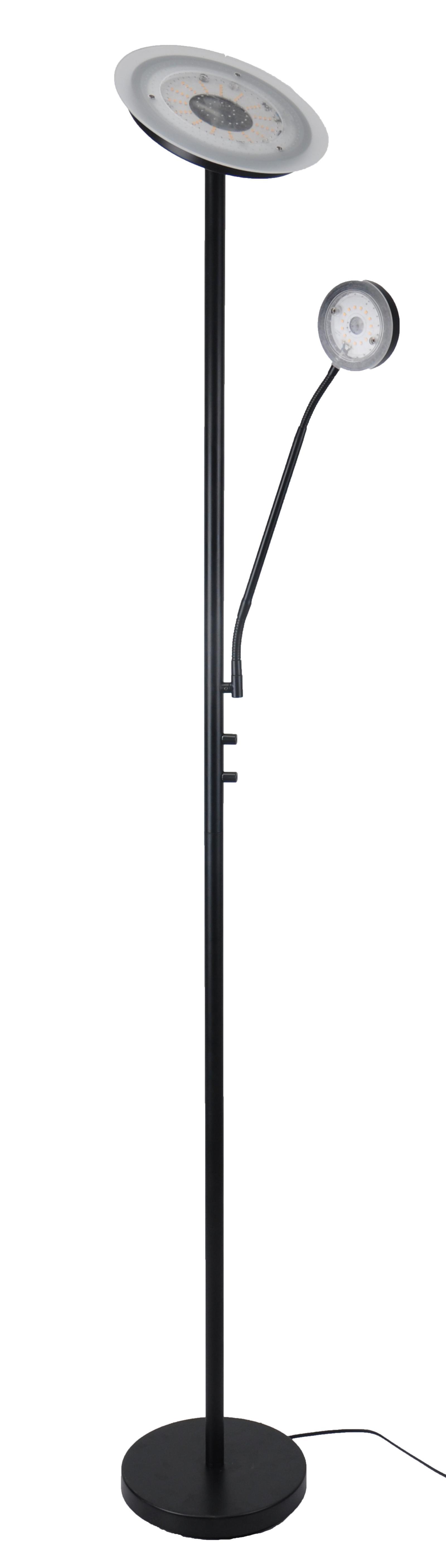 LED-Stehleuchte Minn max. 23,4 Watt - Weiss/Schwarz, Modern, Glas/Kunststoff (26/180cm) - Premium Living