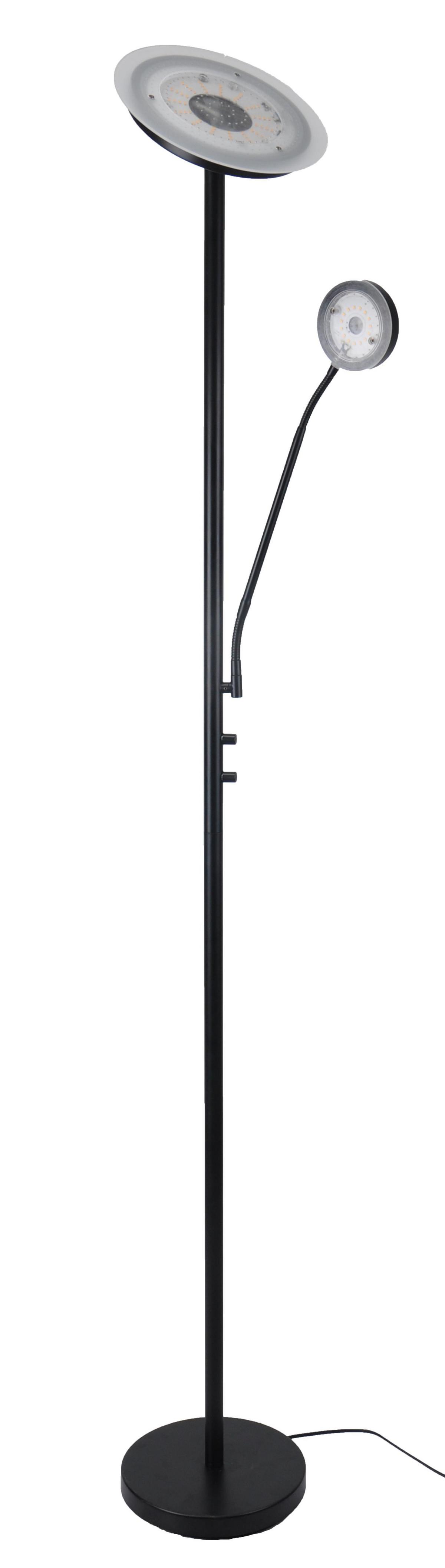LED-Stehleuchte Minn max. 23,4 Watt - Schwarz/Weiß, MODERN, Glas/Kunststoff (26/180cm) - Modern Living