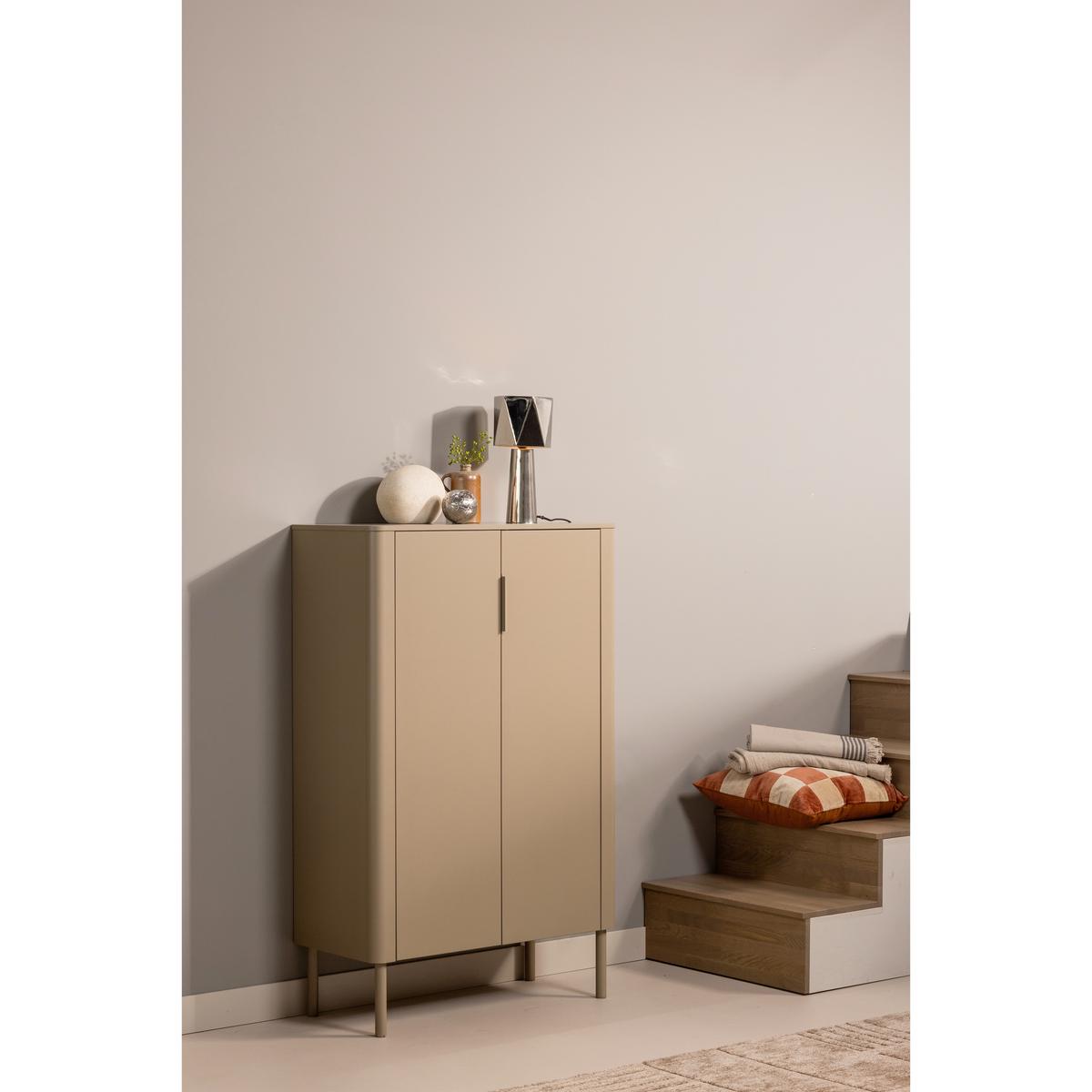 Schuhschrank Gunnar Schlammfarben B: 85 cm - Schlammfarben/Schwarz, Design, Holz/Metall (85/135/39cm) - Livetastic