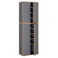 Omara Za Čevlje Salia, Antracit, Barva Hrasta - črna/medeni hrast, Design, umetna masa/leseni material (60/183/33cm) - MID.YOU