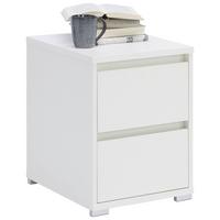 SZAFKA NOCNA LINE - biały/kolor aluminiowy, Design, materiał drewnopochodny/tworzywo sztuczne (40/55/48cm) - Carryhome