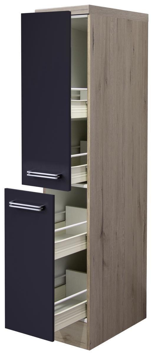 Izvlečna Omara Milano, Antracit, Hrast, Š. 30 - barve nerjavečega jekla/barve hrasta, Moderno, kovina/leseni material (30/162/57cm)