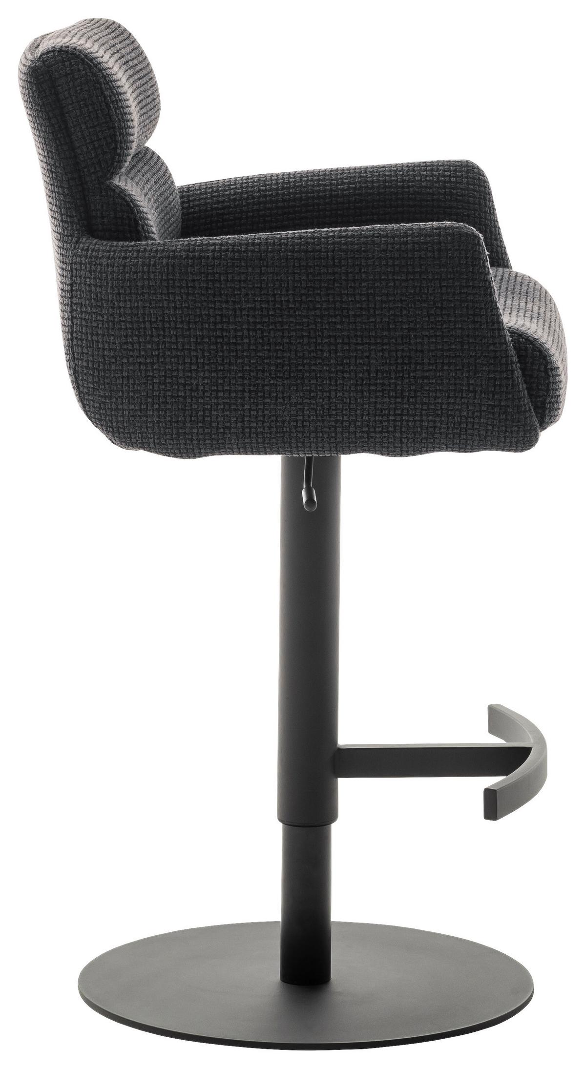 STOŁEK BAROWY LEXINGTON - antracytowy/czarny, Design, metal/tkanina (54/84/52cm) - Dieter Knoll