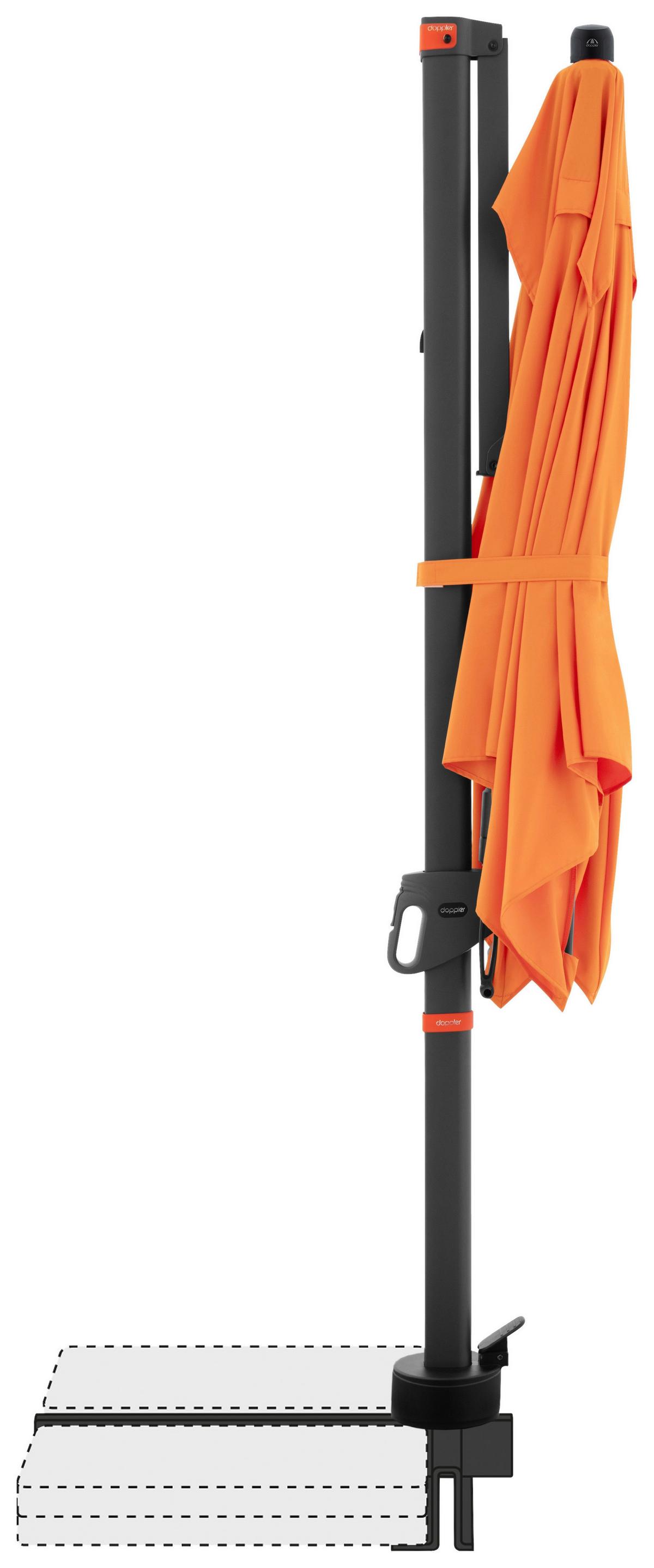 Ampelschirm MyZone Orange ca. 210x210cm - Anthrazit/Orange, Basics, Textil/Metall (210/210cm) - Doppler