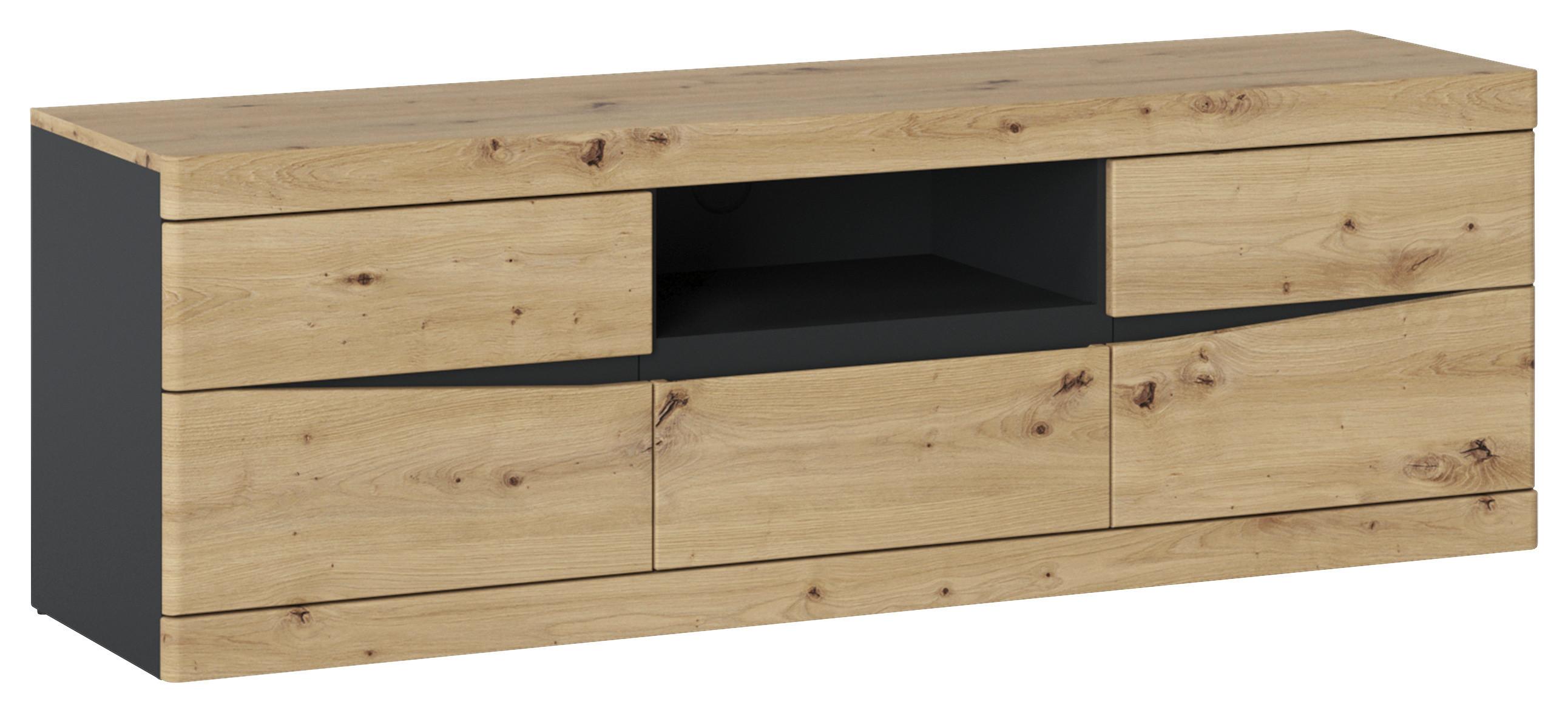 Comodă TV TURINO - stejar Artisan/antracit, Trend, material pe bază de lemn (150/49,8/39,9cm) - Modern Living