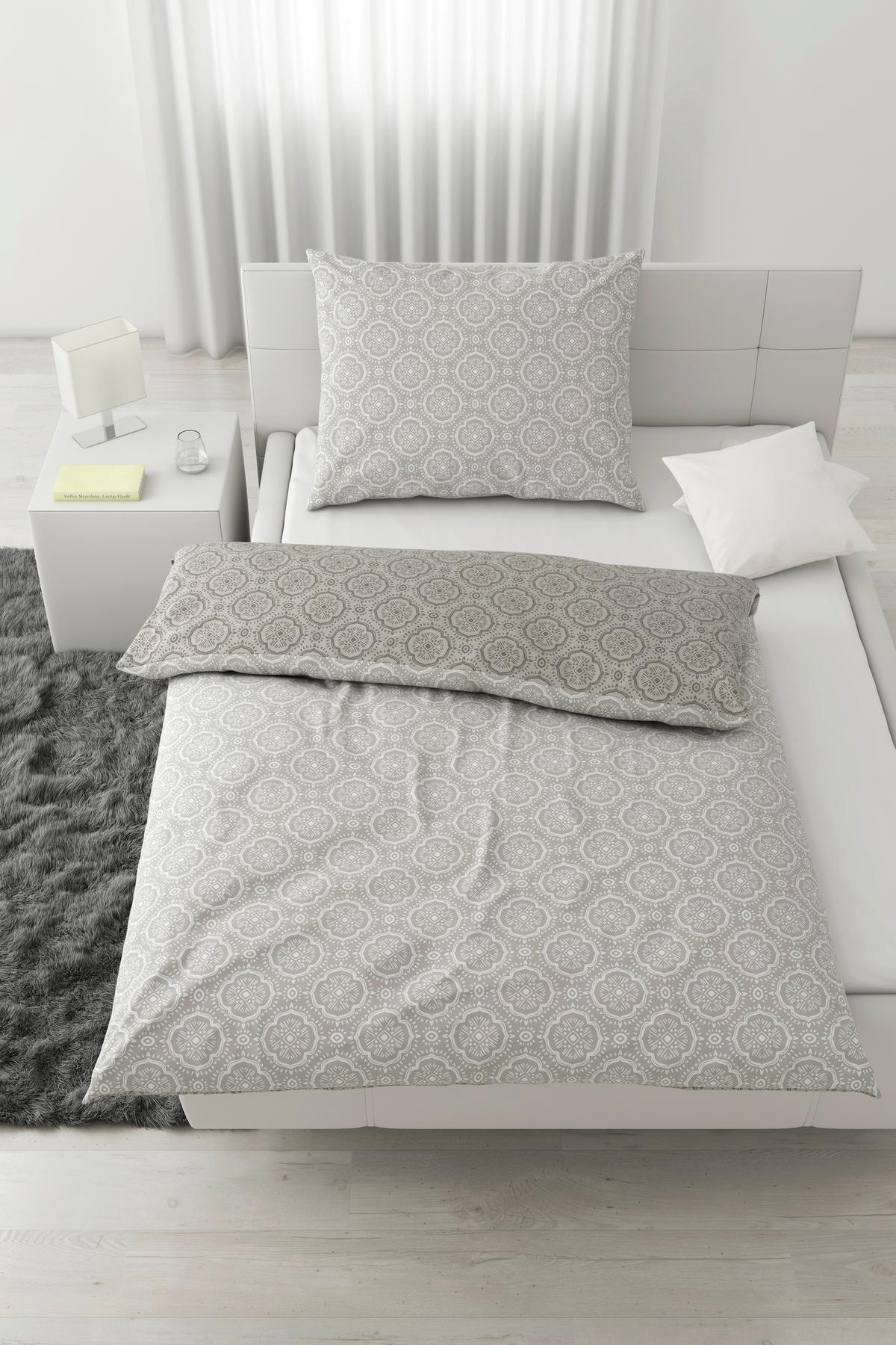 Lenjerie de pat Ethno, cca. 140x200/50x70 cm - gri deschis, Lifestyle, textil (140/200cm) - Mömax