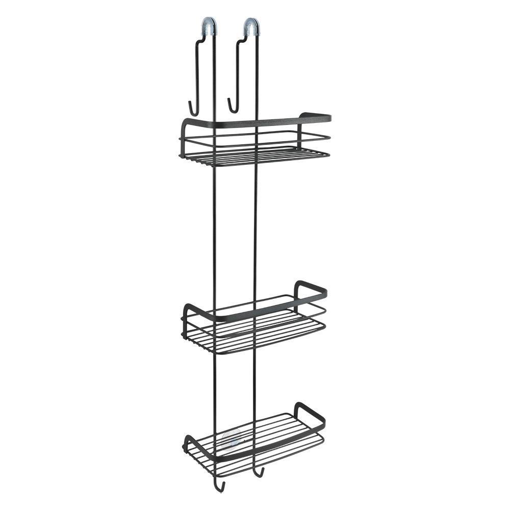 Fürdőszobai Polc Lava Mx401123 - fekete, fém (22/80/20cm) - Metaltex