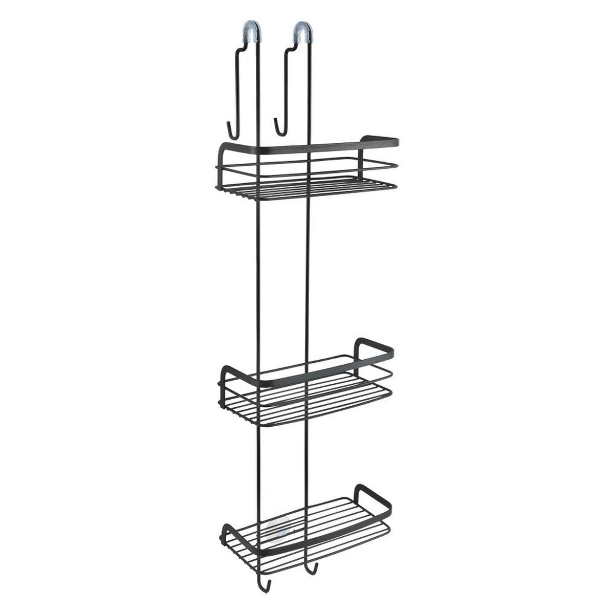 Fürdőszobai Polc Lava Mx401123 - fekete, fém (22/80/20cm) - Metaltex
