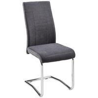 KRZESŁO NA PŁOZIE WERNER - antracytowy/szary, Design, metal/tkanina (43/98/60cm) - Carryhome