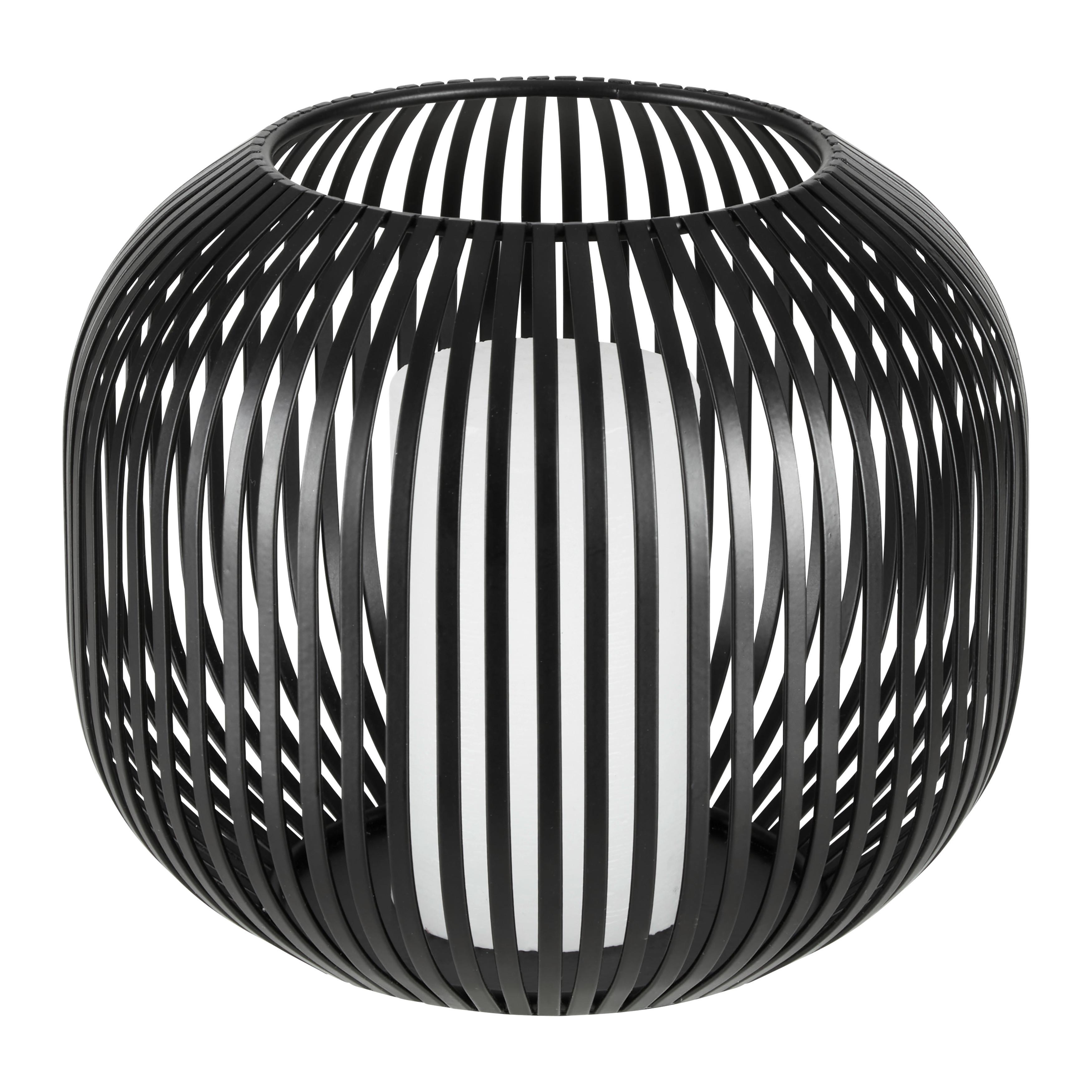 Laterne Jola in Schwarz - Schwarz, Metall (21/17,5cm) - Premium Living