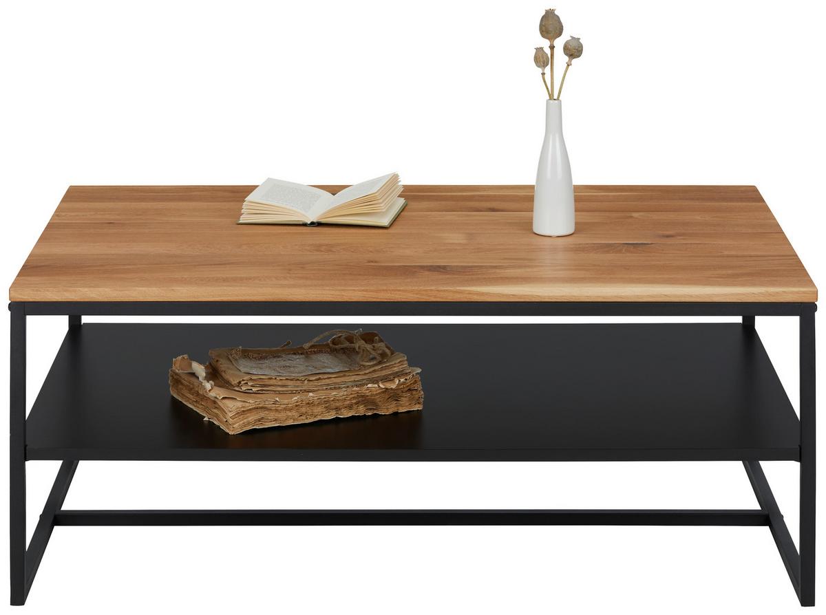 Couchtisch in Schwarz/Eichefarben - Eichefarben/Schwarz, LIFESTYLE, Holz/Metall (110/70/45cm) - Based