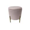 Hocker Logan Rosa Samt mit Stauraum - Goldfarben/Rosa, Design, Textil/Metall (36/40/36cm) - Echtwerk