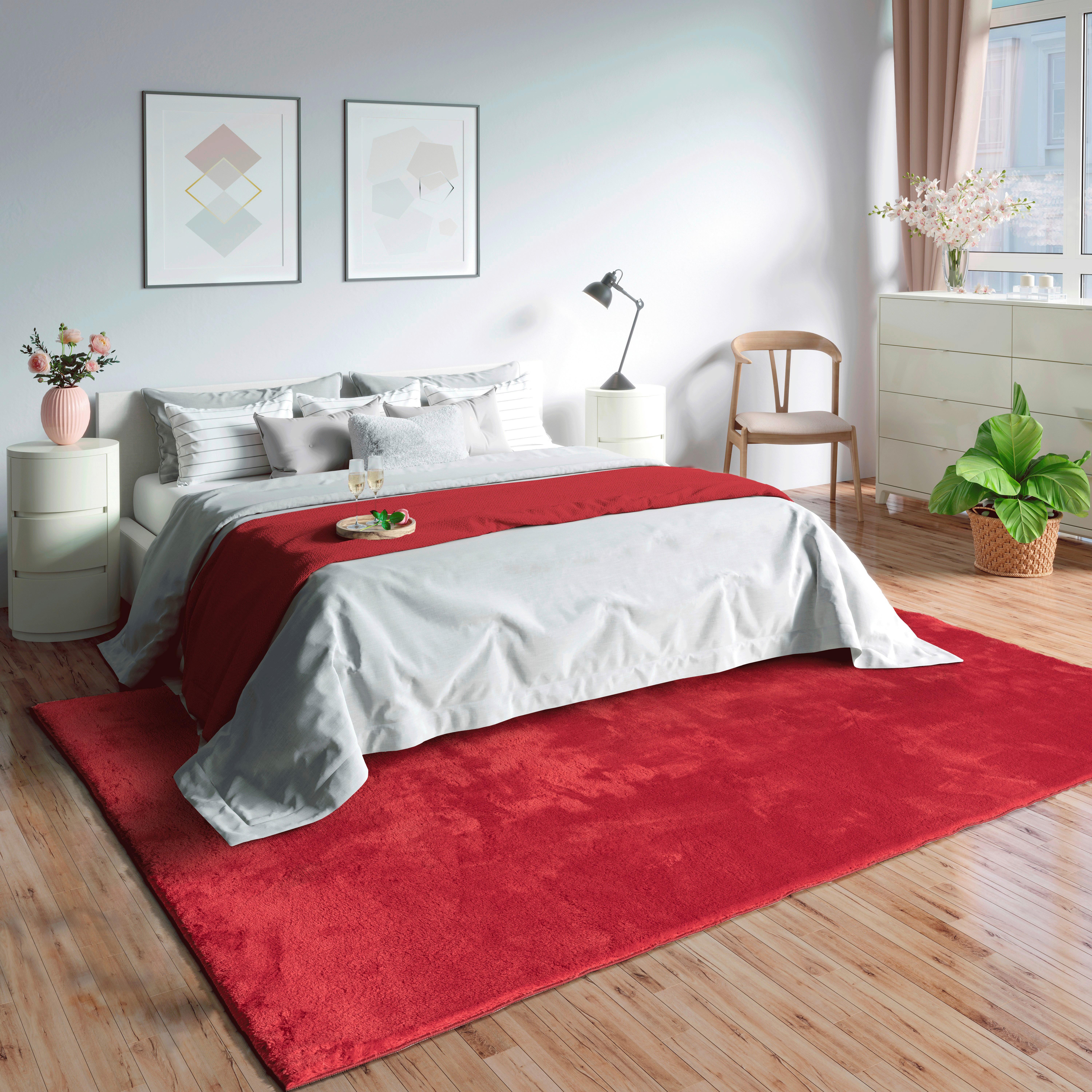Fellteppich Loft Rot ca. 240x340cm - Rot, KONVENTIONELL, Textil (240/340cm)