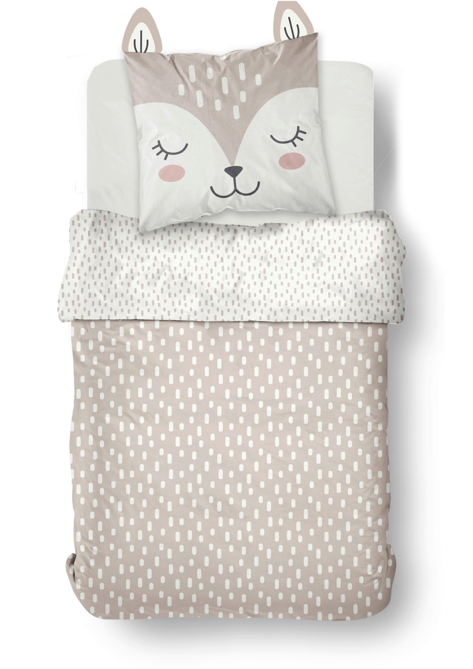 Otroška Posteljnina Fox - bela/bež, tekstil (140/200cm)