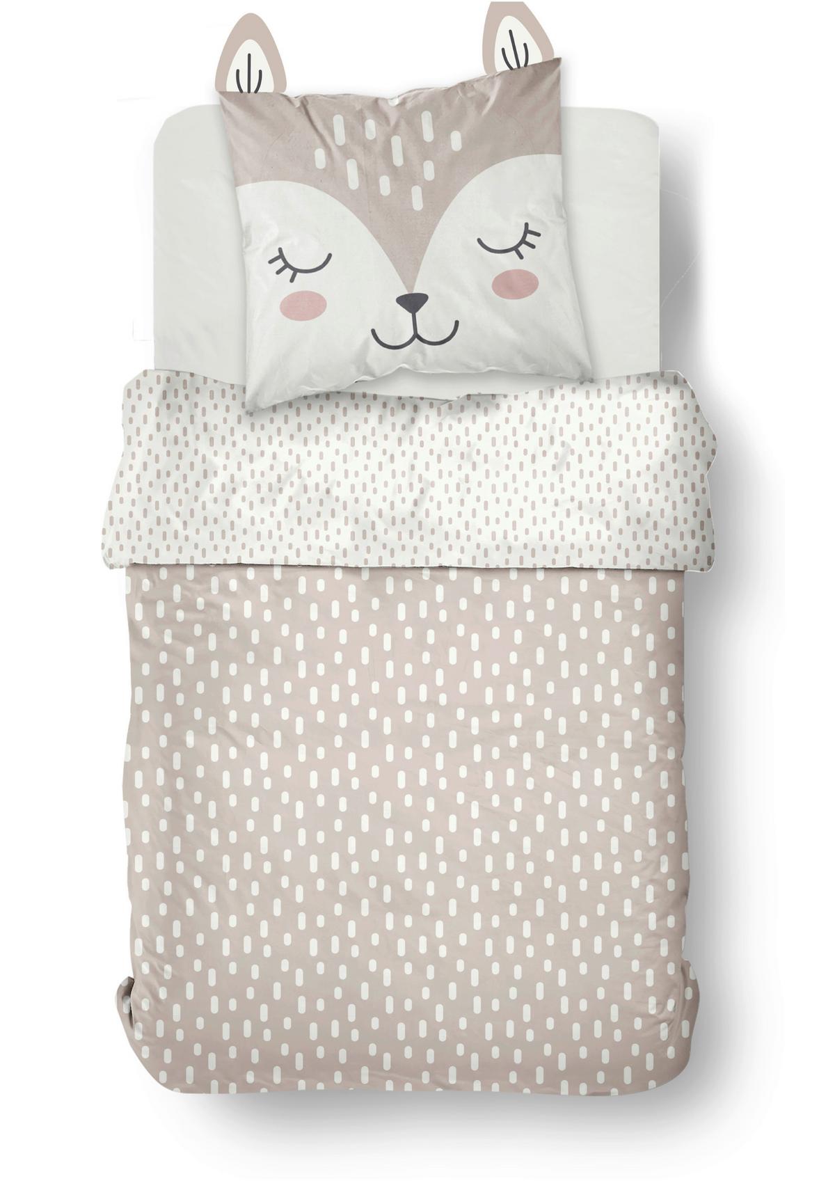 Otroška Posteljnina Fox - bela/bež, tekstil (140/200cm)