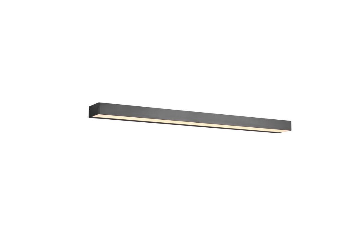 LED-Wandleuchte Rocco in Schwarz/Chrom max. 13 Watt - Chromfarben/Schwarz, Basics, Kunststoff/Metall (3,6/90/8cm) - Trio Leuchten