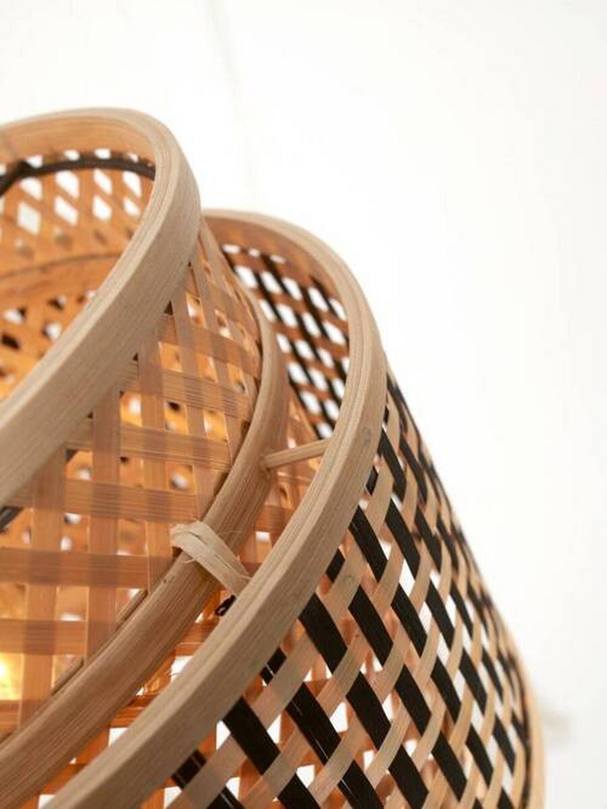 Viseča Svetilka Bhutan, Črna, Bambus - črna/naravne barve, Trend, les (25/20cm) - Good & Mojo