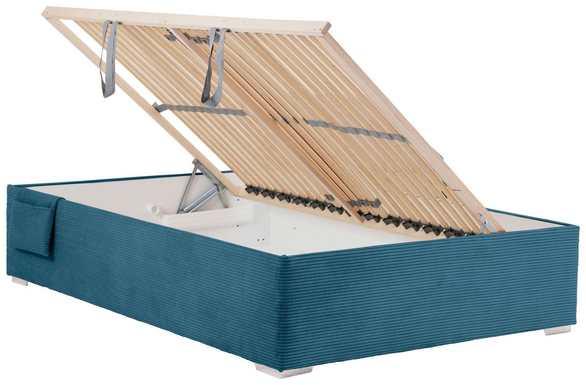 Krevet Remi - prirodne boje/pastelno plava, Konvencionalno, drvo/tekstil (120/200cm) - Based