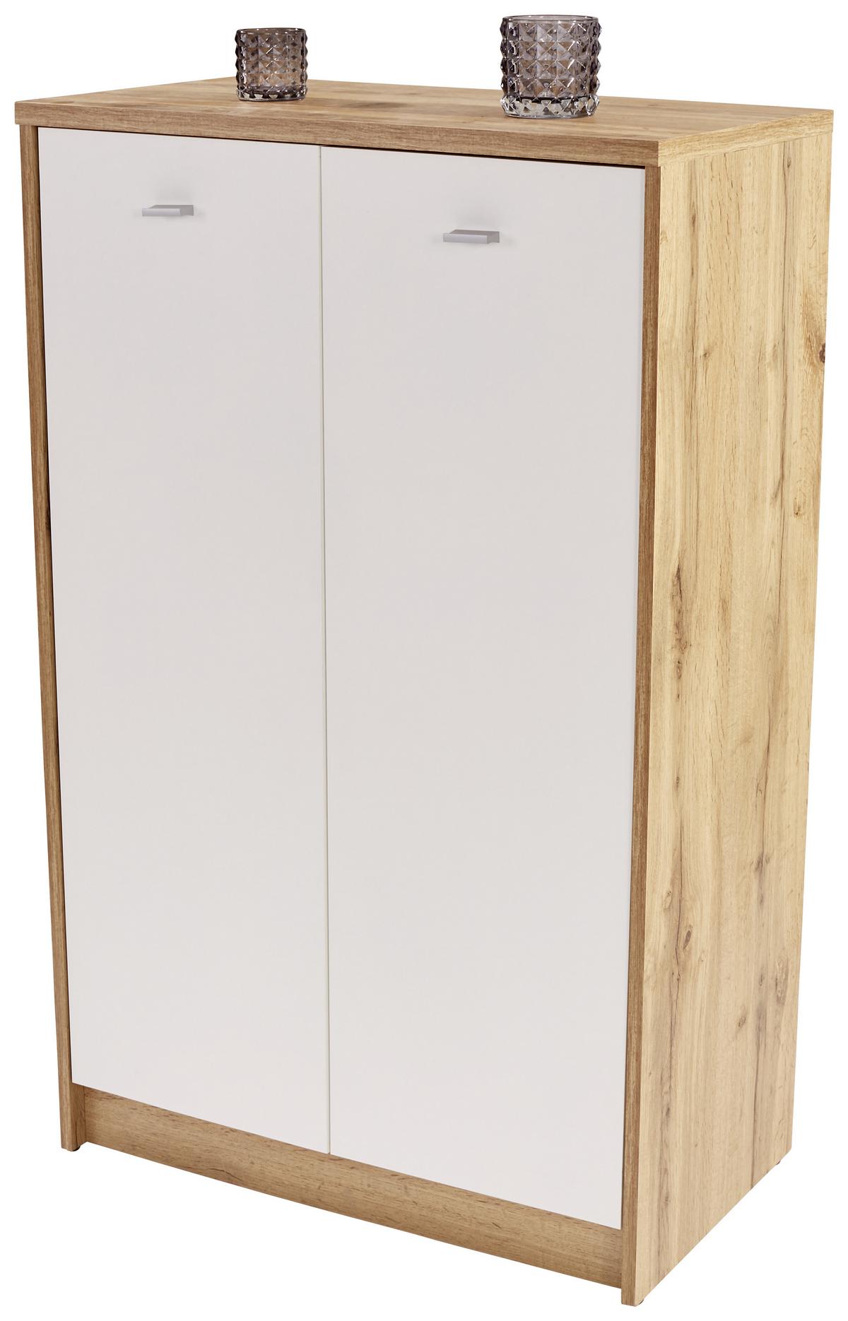 Komoda 4-you New, Bela, Barva Hrasta - barve kroma/barve hrasta, Moderno, umetna masa/leseni material (74/111,4/34,6cm) - Mömax