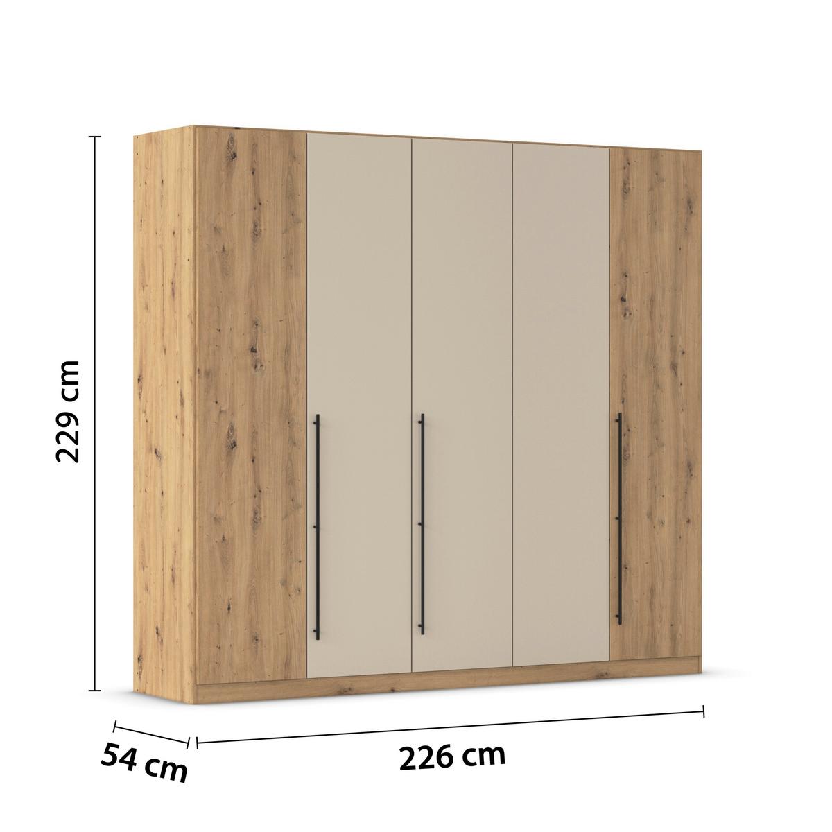 Șifonier Safari - stejar Artisan/gri, Konventionell, material pe bază de lemn (226/229/54cm)