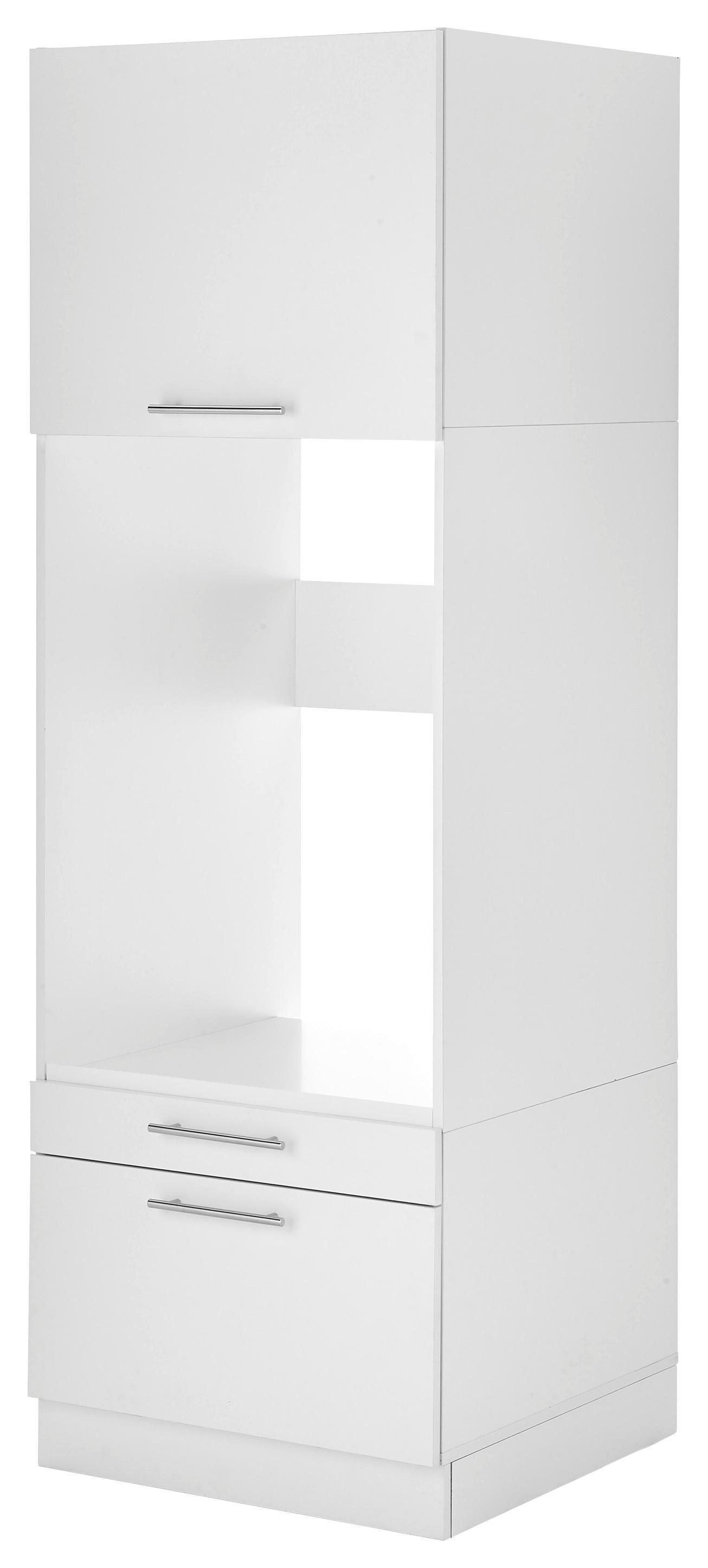 Waschmaschinenschrank Clara Weiß B: ca. 67,4 cm - Edelstahlfarben/Weiß, KONVENTIONELL, Holzwerkstoff/Metall (67,4/200/67,6cm) - Respekta