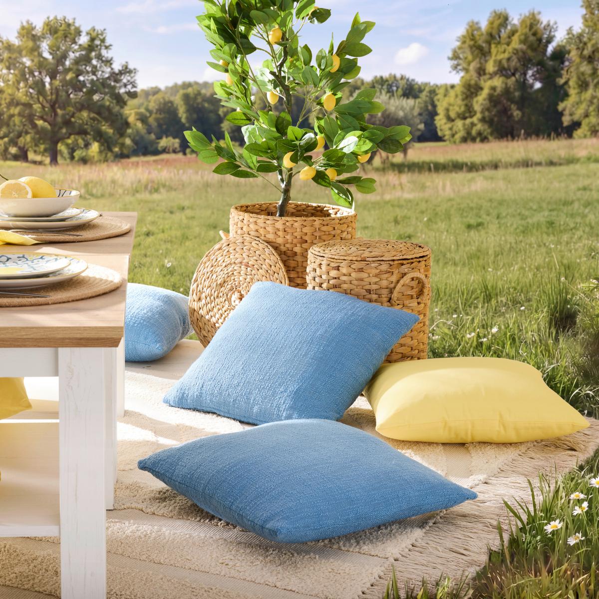 Zierkissen Sascha Blau ca. 45x45cm - Blau, Konventionell (45/45cm) - Mömax