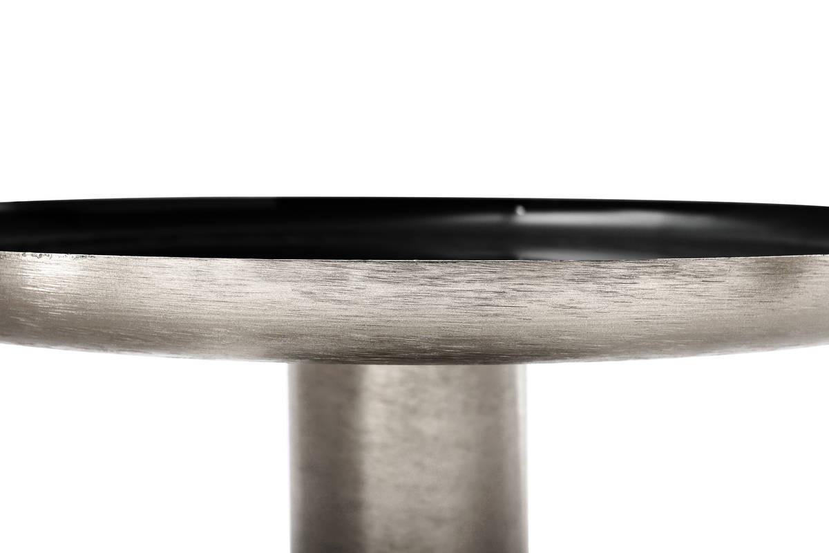 Beistelltisch Beistelltisch Art Deco 725 - Silberfarben/Schwarz, Trend, Metall (50/50/52cm) - Kayoom