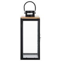 Felinar Pure - negru, sticlă/metal (16/39,5/17cm) - Premium Living